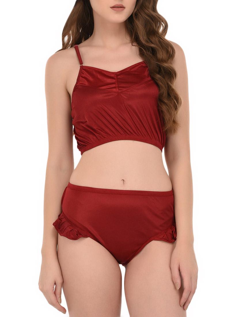 red solid nightwear set - 14735832 - Zoom Image - 6