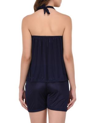 navy blue satin nightwear set - 14735833 - Standard Image - 5