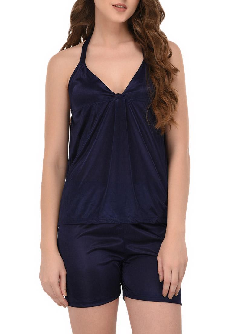 navy blue satin nightwear set - 14735833 - Zoom Image - 4
