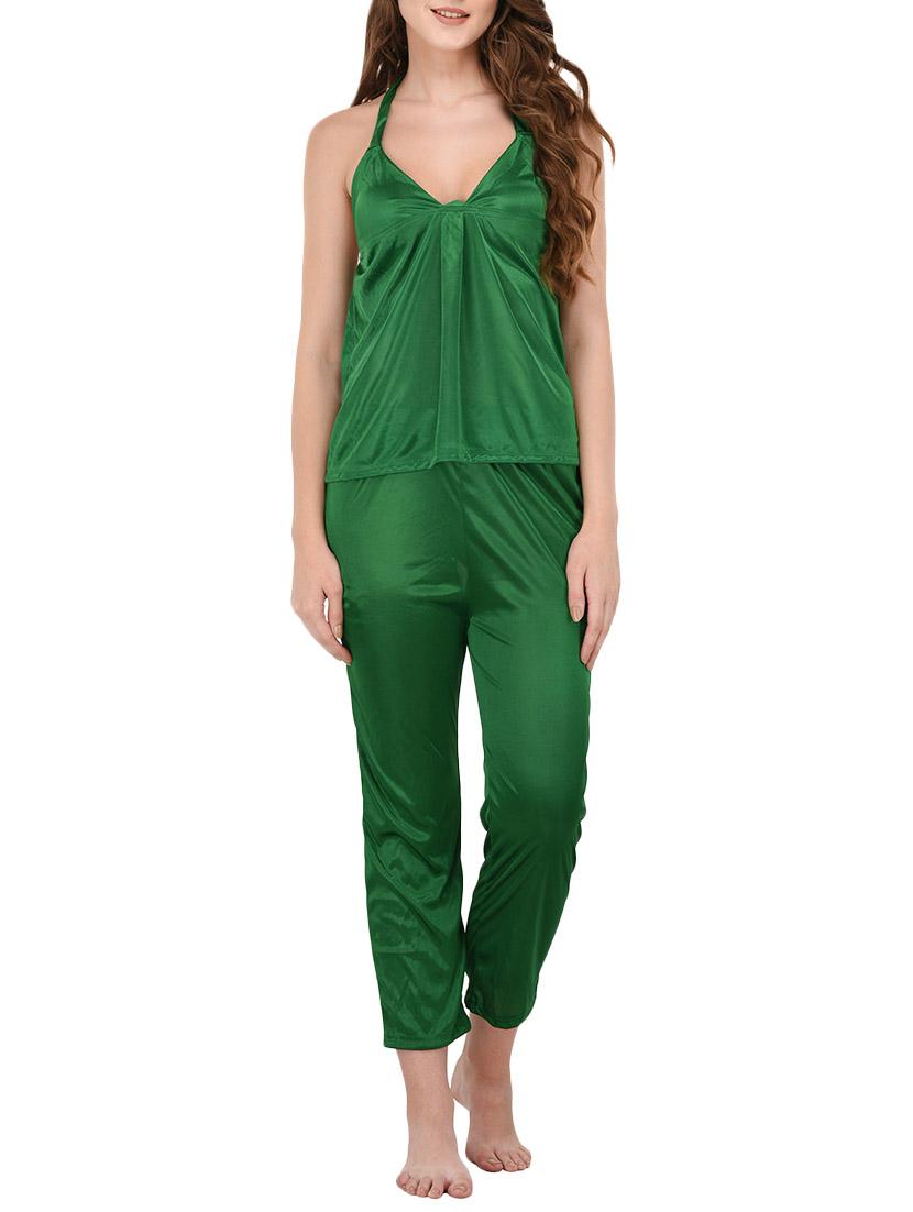 green solid nightwear set - 14736215 - Zoom Image - 2