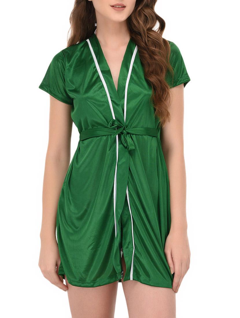 green solid nightwear set - 14736215 - Zoom Image - 4