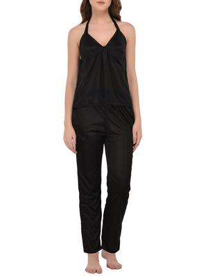 black solid nightwear set - 14736548 - Standard Image - 2