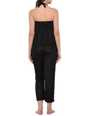 black solid nightwear set - 14736548 - Standard Image - 3