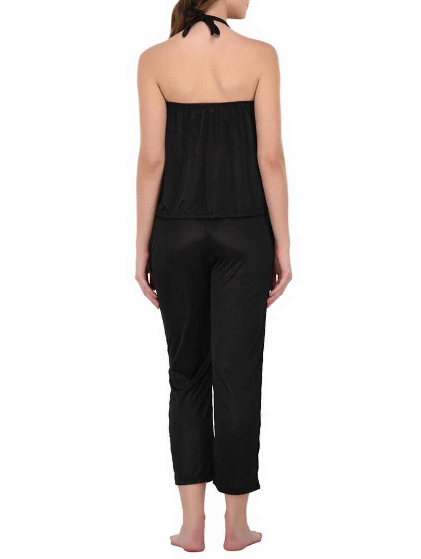 black solid nightwear set - 14736548 - Zoom Image - 3