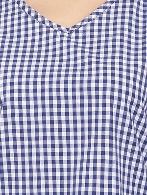 v-neck bell sleeved gingham top - 14736800 - Standard Image - 4