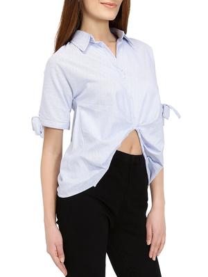 tie knot sleeved asymmetric top - 14736802 - Standard Image - 2