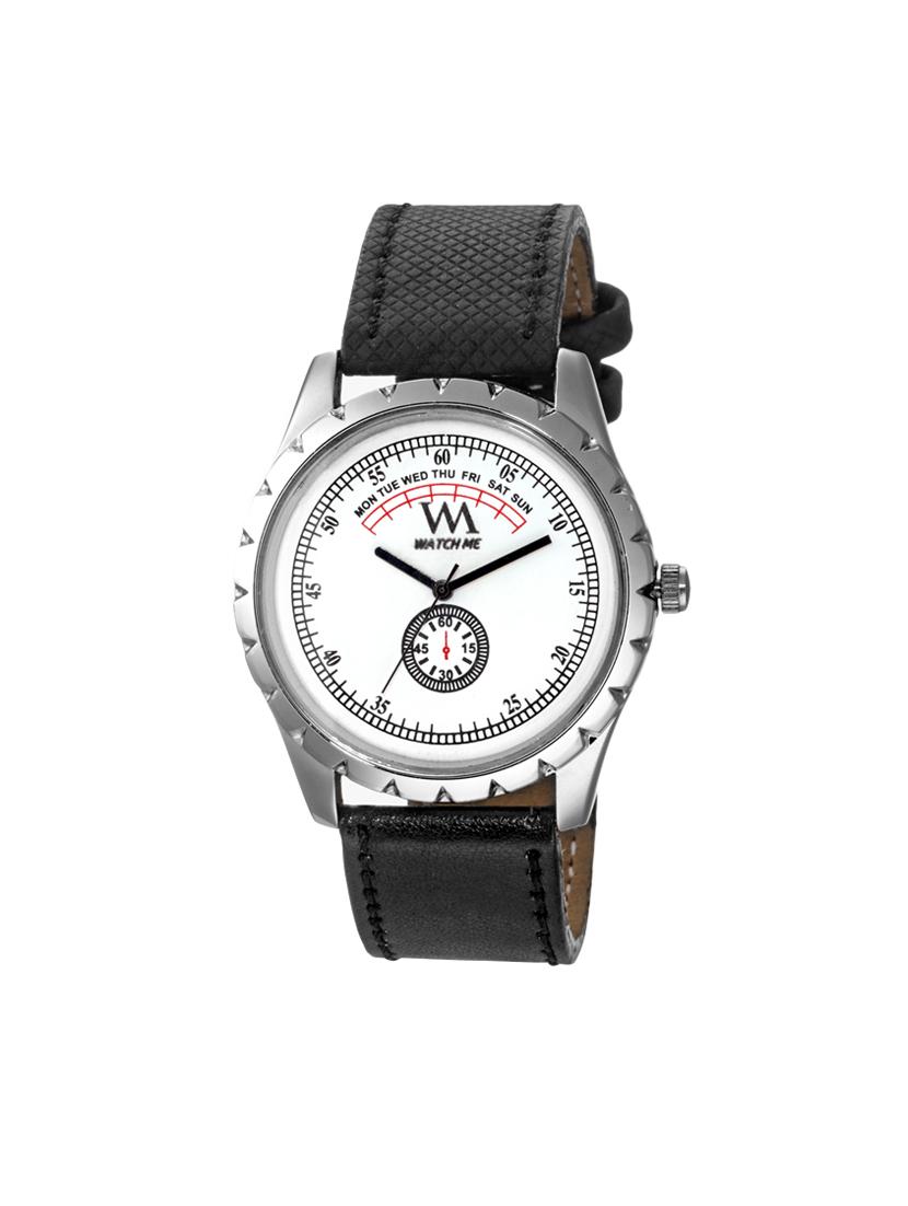 watch me analog black leather watch for men and boys wmal-230-w - 14737515 - Zoom Image - 1