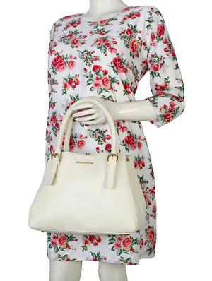 white leatherette regular handbag - 14738176 - Standard Image - 7