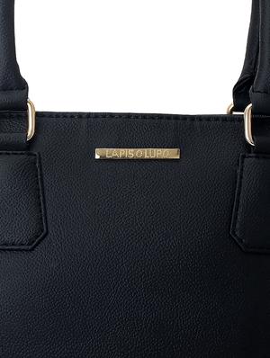 black leatherette regular handbag - 14738180 - Standard Image - 4