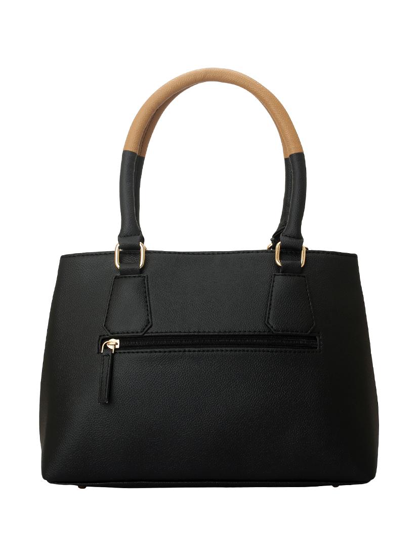 black leatherette regular handbag - 14738180 - Zoom Image - 2