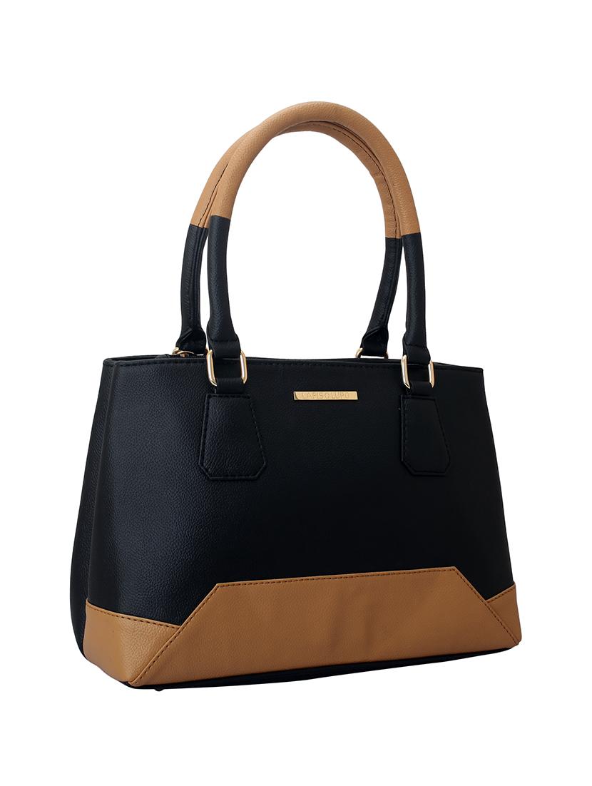 black leatherette regular handbag - 14738180 - Zoom Image - 5
