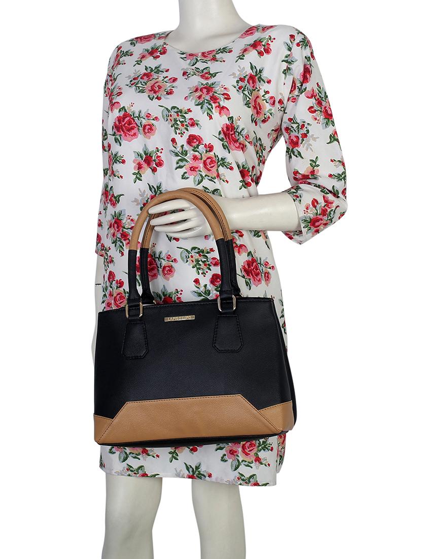 black leatherette regular handbag - 14738180 - Zoom Image - 7