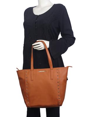 tan leatherette combo tote - 14738188 - Standard Image - 7