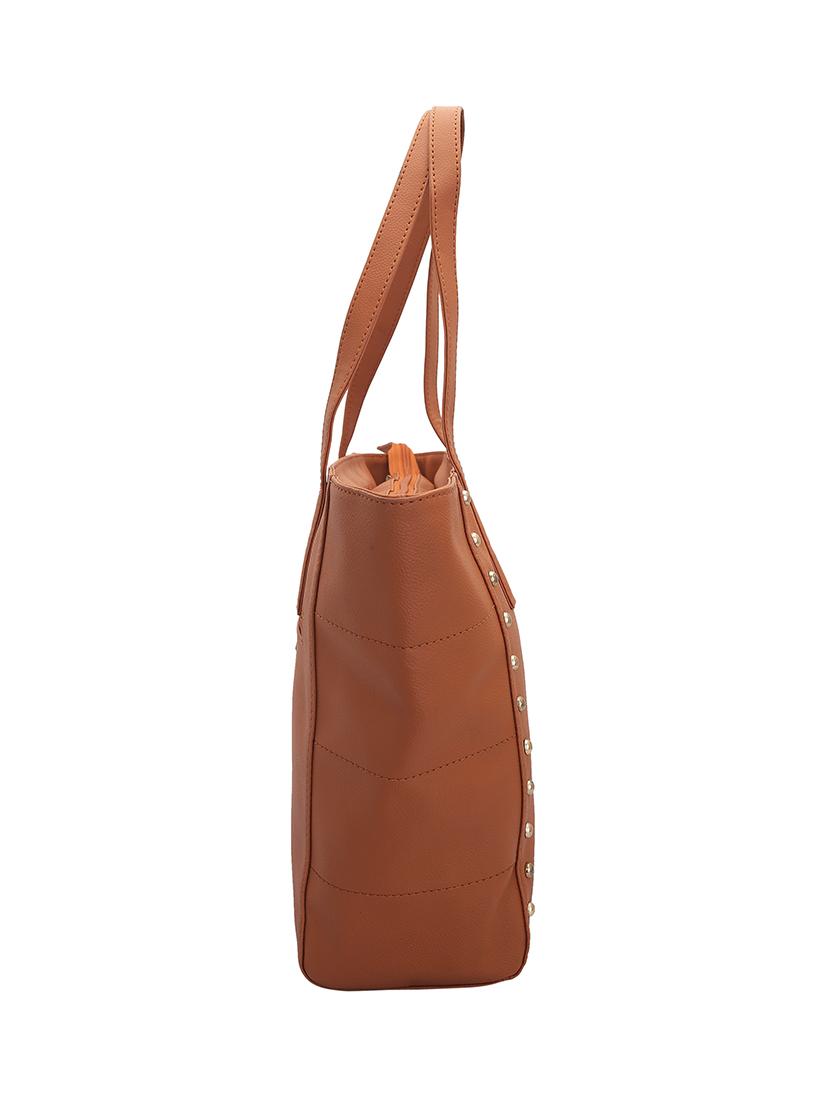 tan leatherette combo tote - 14738188 - Zoom Image - 6