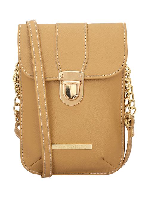 beige leatherette regular sling bag - 14738207 - Standard Image - 1