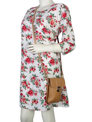beige leatherette regular sling bag - 14738207 - Standard Image - 6