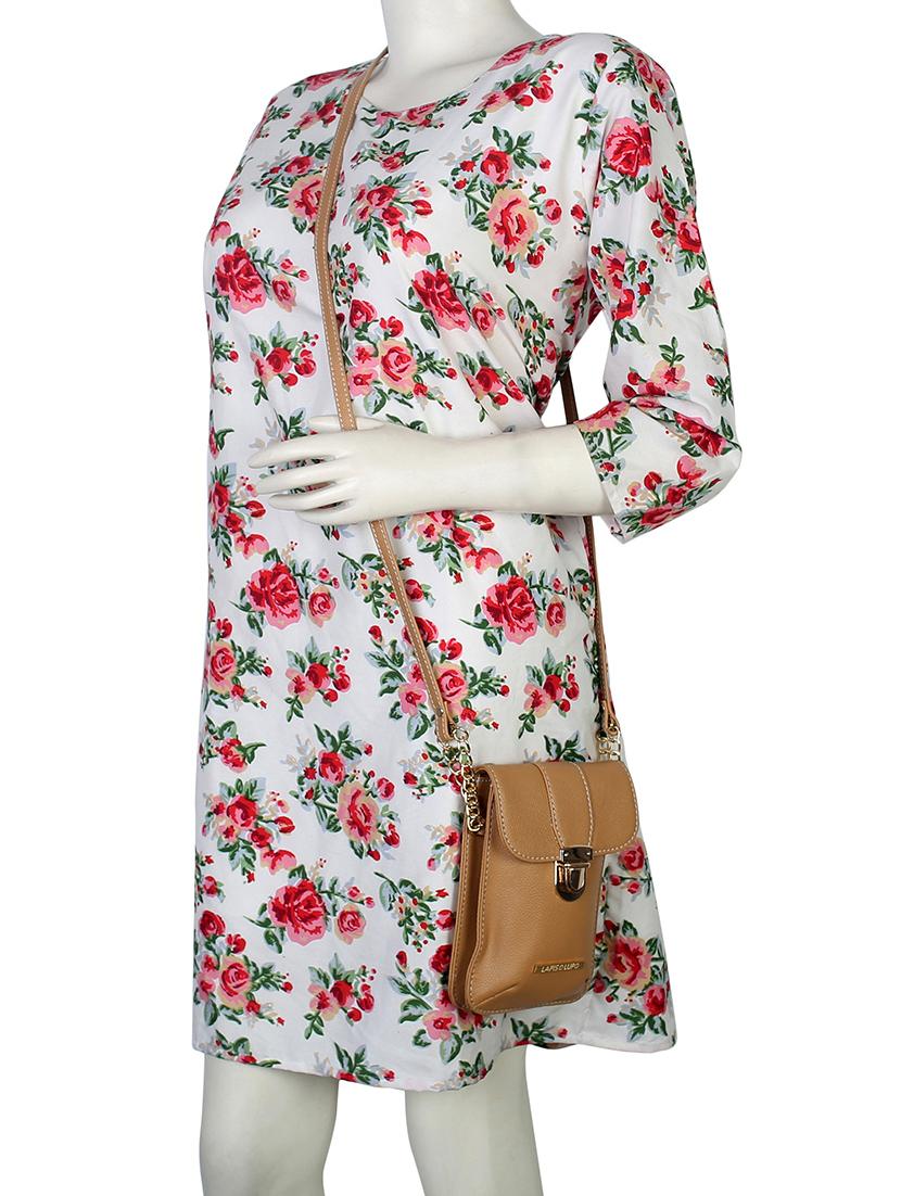 beige leatherette regular sling bag - 14738207 - Zoom Image - 6