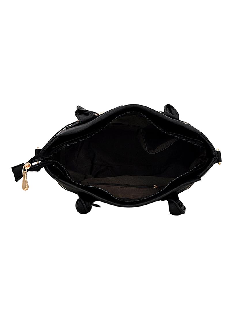 black leatherette handbag - 14738379 - Zoom Image - 3