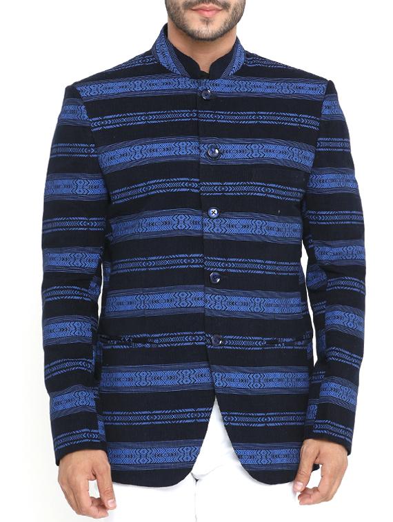 blue cotton casual blazer - 14738768 - Zoom Image - 1