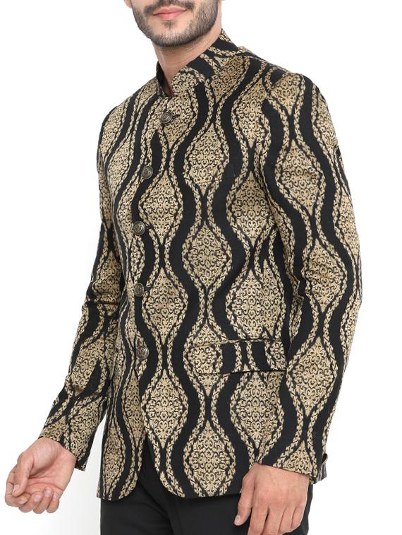 black cotton casual blazer - 14738772 - Zoom Image - 2