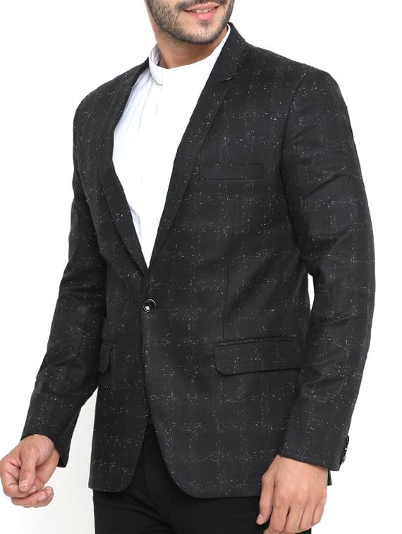black cotton casual blazer - 14738786 - Zoom Image - 2