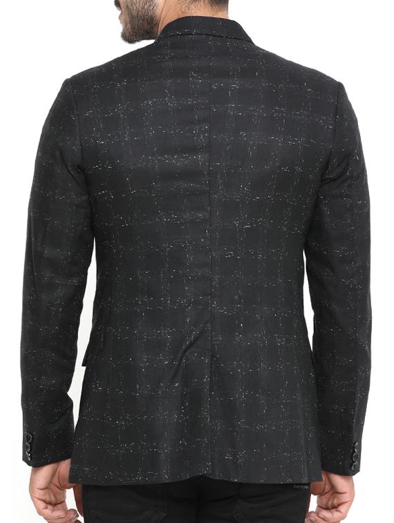 black cotton casual blazer - 14738786 - Zoom Image - 3