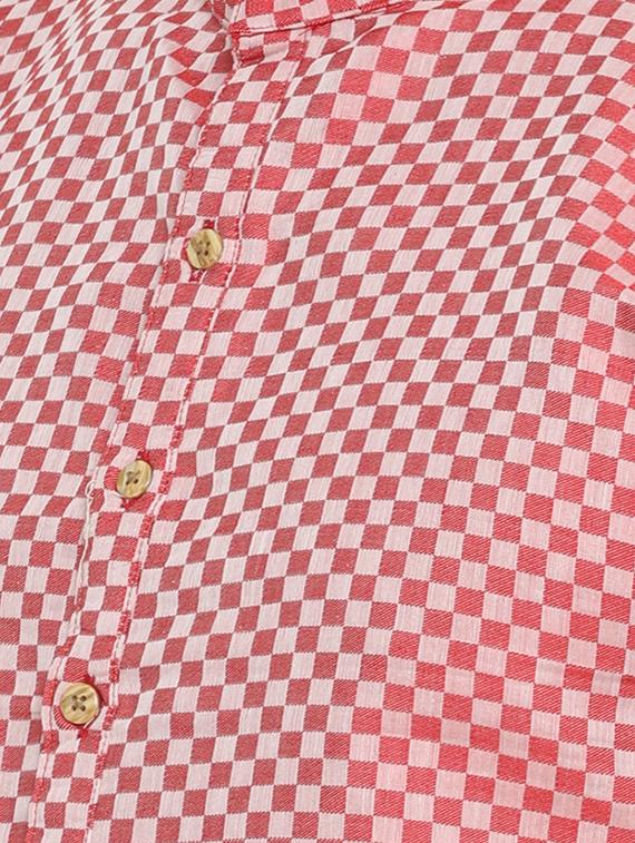 red cotton long kurta - 14738818 - Zoom Image - 4