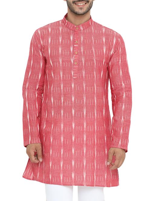 pink cotton long kurta - 14738826 - Standard Image - 1