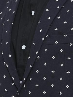 navy blue cotton casual blazer - 14738835 - Standard Image - 4