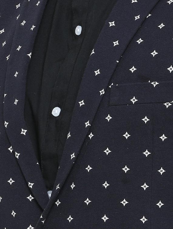 navy blue cotton casual blazer - 14738835 - Zoom Image - 4