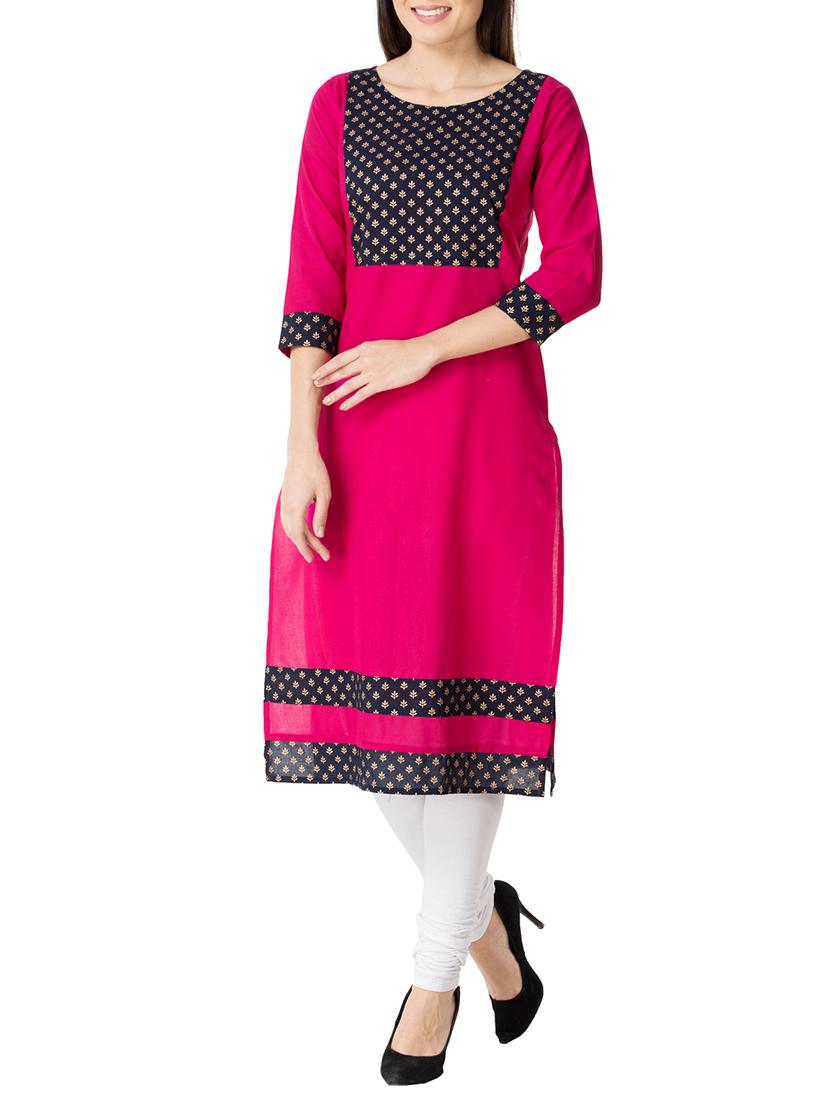 Block print straight kurta - 14741828 - Zoom Image - 1