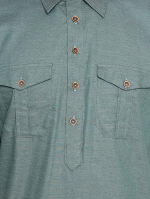 green cotton pathani kurta - 14742766 - Standard Image - 4
