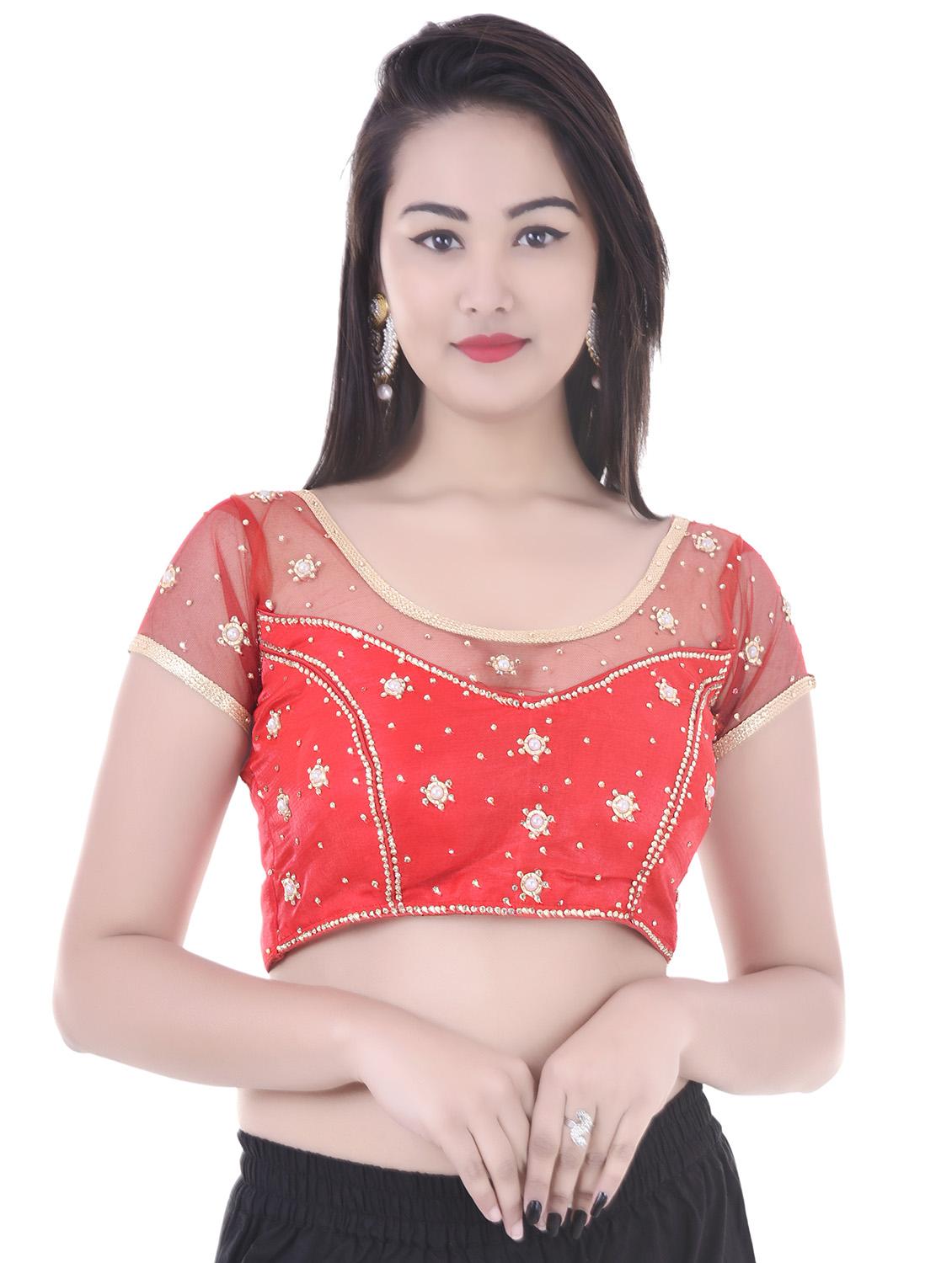 red net embroidered blouse - 14743109 - Zoom Image - 1