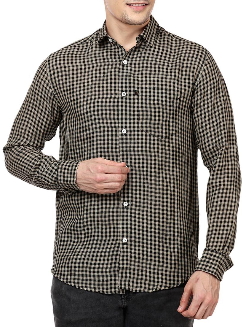black linen casual shirt - 14743249 - Zoom Image - 1