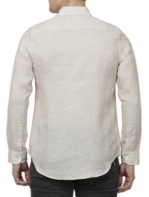 beige linen casual shirt - 14743259 - Standard Image - 3