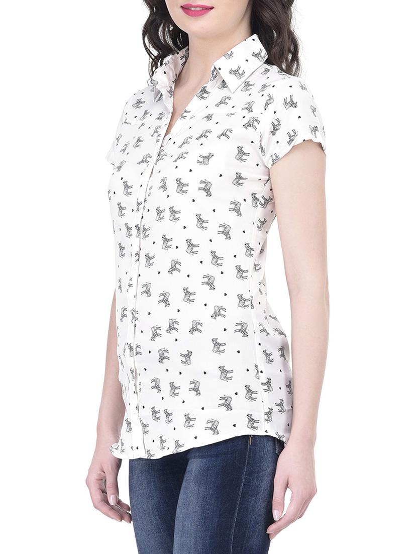 white printed shirt - 14745878 - Zoom Image - 2