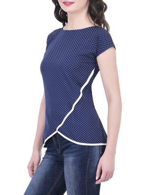 navy blue printed top - 14746013 - Standard Image - 2