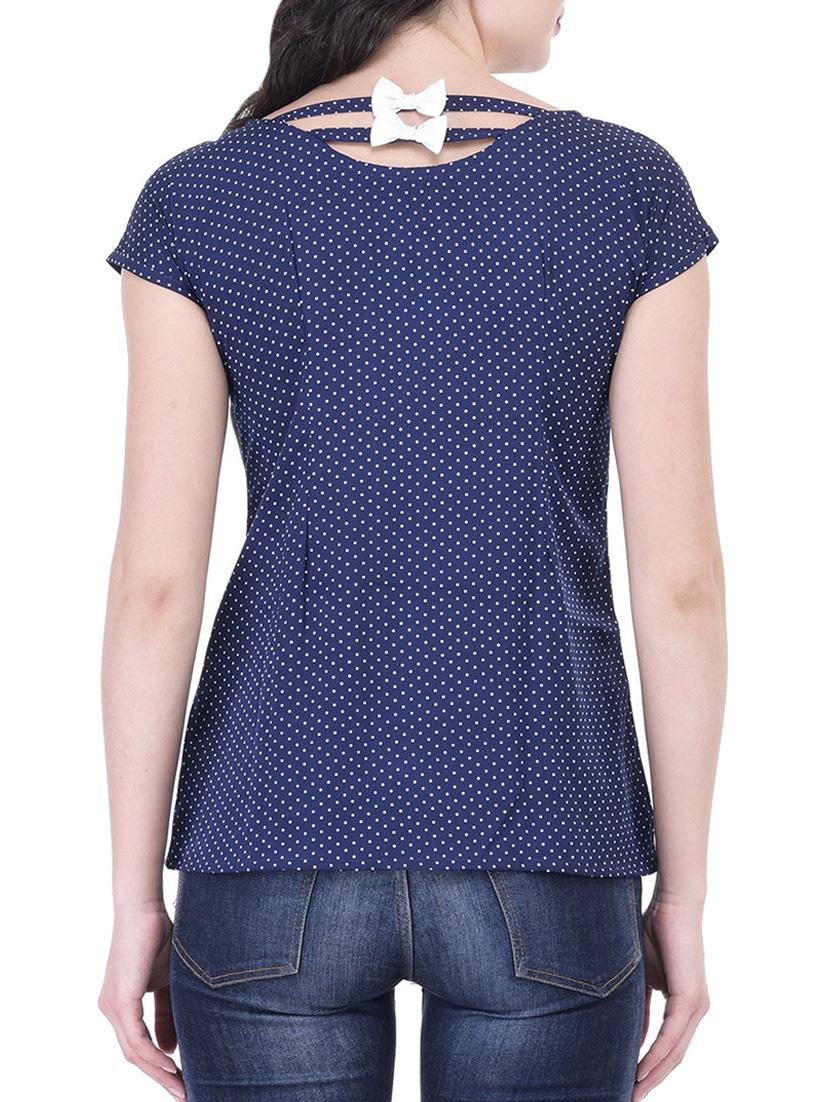 navy blue printed top - 14746013 - Zoom Image - 3