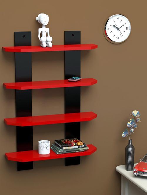 laminated ladder shape 4 tier designer wall rack shelf - 14746135 - Standard Image - 1