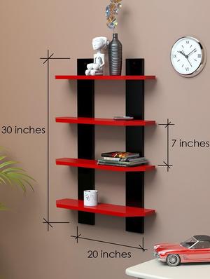 laminated ladder shape 4 tier designer wall rack shelf - 14746135 - Standard Image - 4