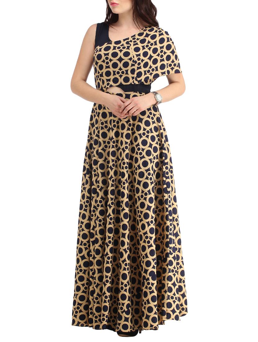Cape Sleeved Fit & Flare Dress - 14746441 - Zoom Image - 1