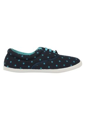 navy canvas laceup casual shoes - 14746704 - Standard Image - 2