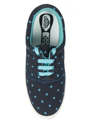 navy canvas laceup casual shoes - 14746704 - Standard Image - 4