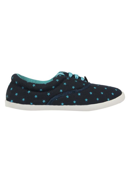 navy canvas laceup casual shoes - 14746704 - Zoom Image - 2