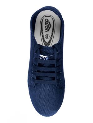 blue canvas laceup sneakers - 14746705 - Standard Image - 4