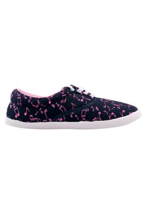 navy canvas laceup casual shoes - 14746707 - Standard Image - 2