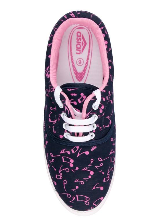 navy canvas laceup casual shoes - 14746707 - Zoom Image - 4