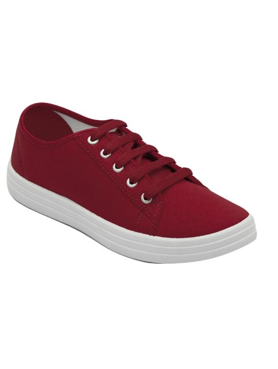 red canvas laceup sneakers - 14746722 - Zoom Image - 1
