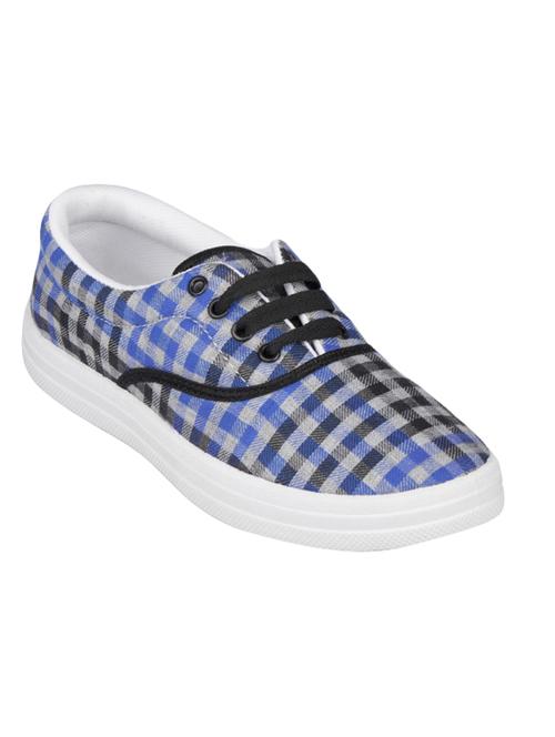 blue canvas laceup sneakers - 14746724 - Standard Image - 1