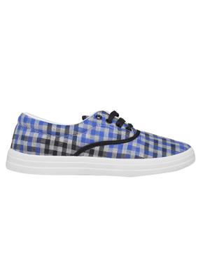 blue canvas laceup sneakers - 14746724 - Standard Image - 2